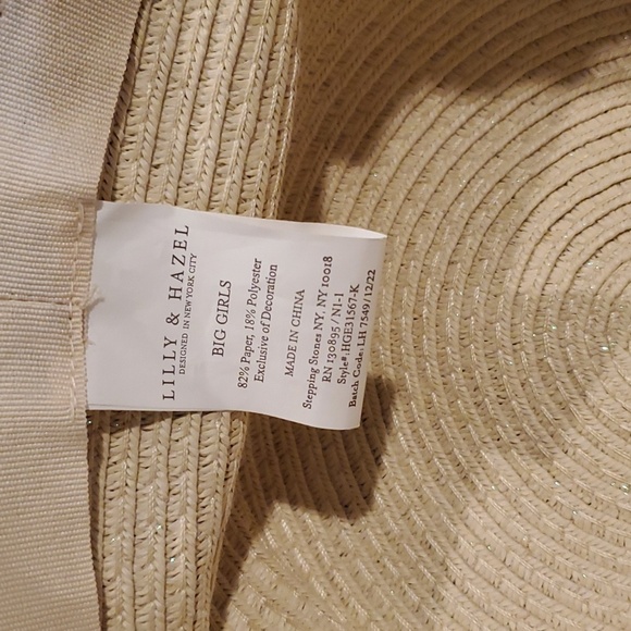 White dressy hat. New, pretty soft bow on the back. Soft blue denim in color. - Picture 4 of 4